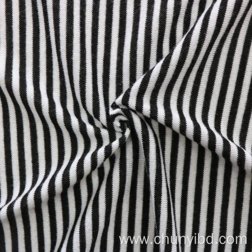 Soft and Stretchy Free Sample Stripes Pattern 100% Polyester Loose Single Jersey Knit Fabric For Garments